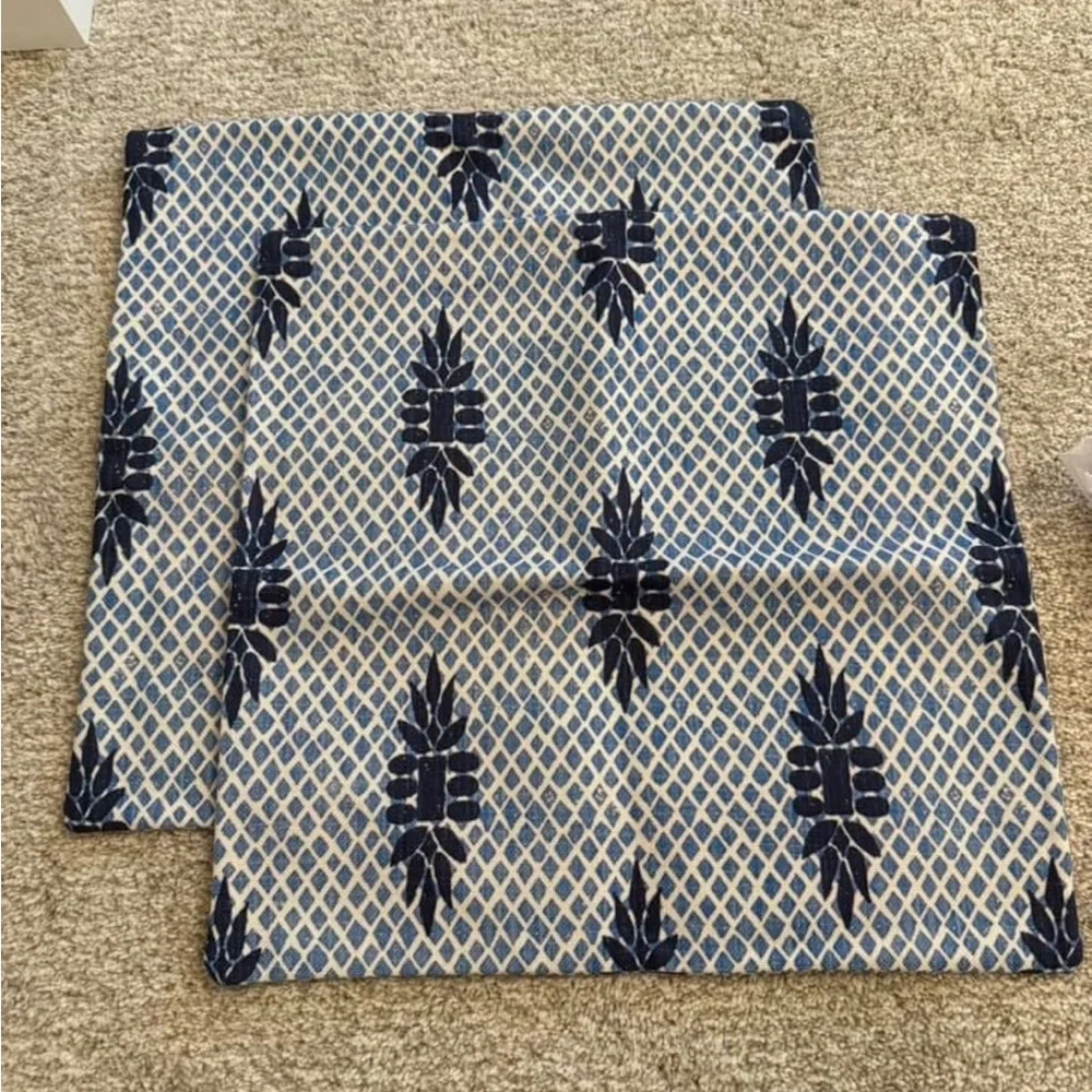 Blue and White Patterned Pillow Cases